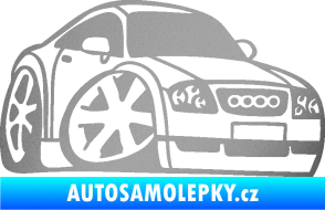 Samolepka Audi TT karikatura pravá stříbrná metalíza