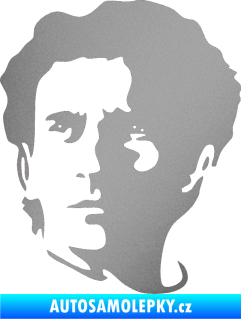 Samolepka Silueta Ayrton Senna levá stříbrná metalíza