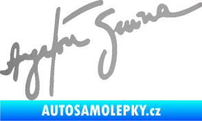 Samolepka Podpis Ayrton Senna stříbrná metalíza