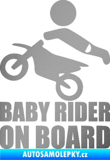 Samolepka Baby rider on board levá stříbrná metalíza