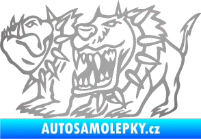 Samolepka Bad dogs levá zuřiví psi stříbrná metalíza