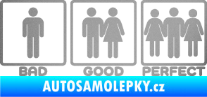 Samolepka Bad good perfect 002 nápis stříbrná metalíza