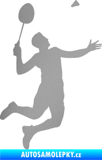 Samolepka Badminton 001 pravá stříbrná metalíza