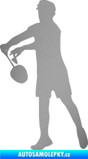 Samolepka Badminton 002 levá stříbrná metalíza