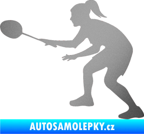 Samolepka Badminton 003 levá stříbrná metalíza