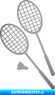 Samolepka Badminton rakety levá stříbrná metalíza