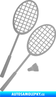 Samolepka Badminton rakety pravá stříbrná metalíza