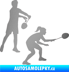 Samolepka Badminton team pravá stříbrná metalíza