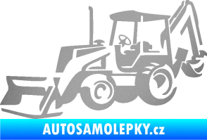 Samolepka Bagr 002 levá stříbrná metalíza