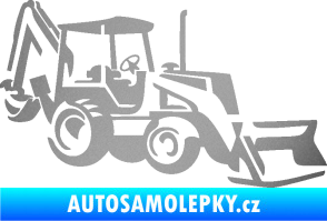 Samolepka Bagr 002 pravá stříbrná metalíza