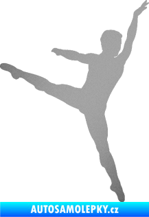 Samolepka Balet tanečník 001 pravá stříbrná metalíza