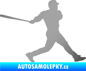 Samolepka Baseball 002 pravá stříbrná metalíza