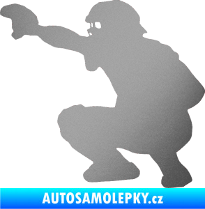 Samolepka Baseball 005 levá stříbrná metalíza