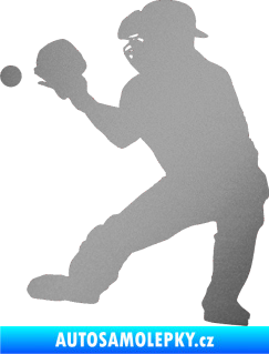 Samolepka Baseball 007 levá stříbrná metalíza