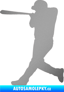 Samolepka Baseball 009 levá stříbrná metalíza