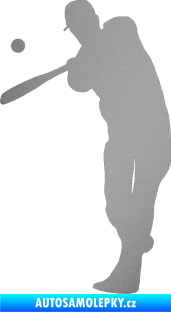 Samolepka Baseball 012 levá stříbrná metalíza