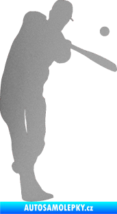 Samolepka Baseball 012 pravá stříbrná metalíza