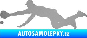 Samolepka Baseball 015 levá stříbrná metalíza
