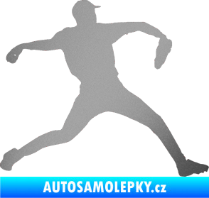 Samolepka Baseball 019 pravá stříbrná metalíza