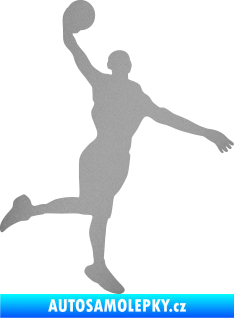 Samolepka Basketbal 012 pravá stříbrná metalíza