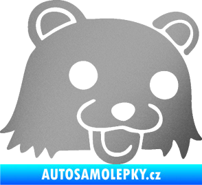 Samolepka Bear pravá stříbrná metalíza