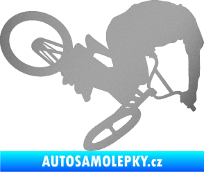 Samolepka Biker 001 pravá stříbrná metalíza