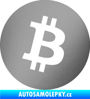 Samolepka Bitcoin 001 stříbrná metalíza
