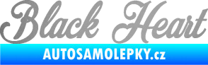 Samolepka Black Heart nápis stříbrná metalíza