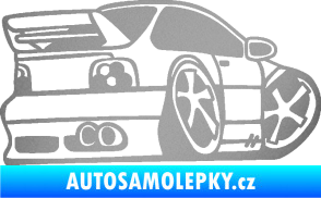 Samolepka BMW e46 karikatura pravá stříbrná metalíza