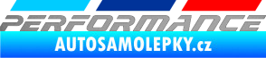 Samolepka BMW M Performance nad sebou stříbrná metalíza