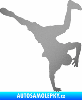 Samolepka Breakdance 001 pravá stříbrná metalíza