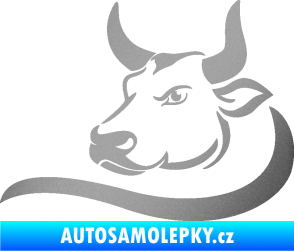 Samolepka Býk 008 levá stříbrná metalíza