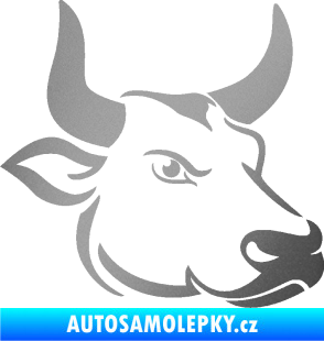 Samolepka Býk 009 pravá stříbrná metalíza