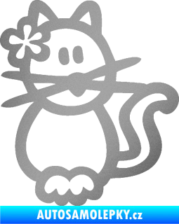 Samolepka Cartoon family kočička Hawaii stříbrná metalíza