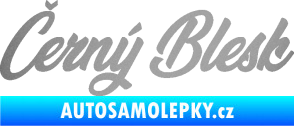 Samolepka Černý blesk nápis stříbrná metalíza