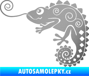 Samolepka Chameleon 004 levá stříbrná metalíza