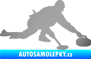Samolepka Curling 003 pravá stříbrná metalíza