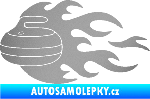 Samolepka Curling 005 levá kámen stříbrná metalíza