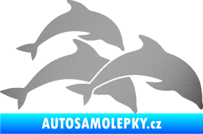 Samolepka Delfíni 001 pravá stříbrná metalíza