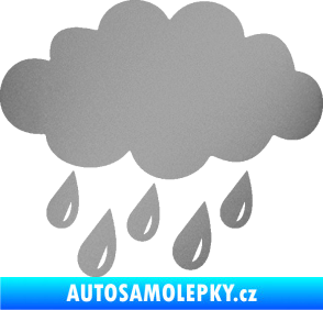 Samolepka Déšť 001 levá mrak a kapky stříbrná metalíza