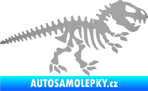 Samolepka Dinosaurus kostra 001 pravá stříbrná metalíza