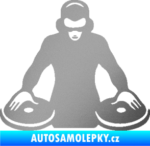 Samolepka Diskžokej 001  stříbrná metalíza