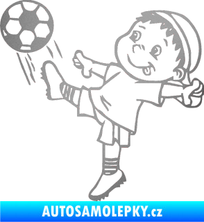 Samolepka Dítě v autě 022 levá fotbalista stříbrná metalíza