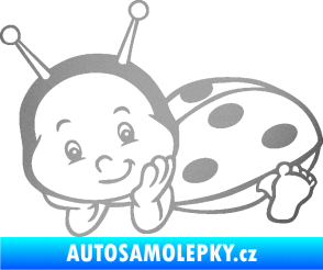 Samolepka Dítě v autě 063 levá beruška stříbrná metalíza