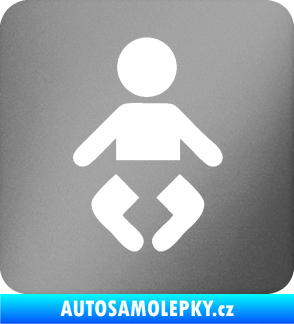 Samolepka Dítě v autě 093 symbol miminka stříbrná metalíza