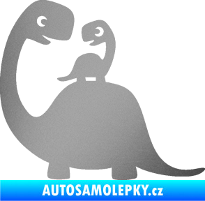 Samolepka Dítě v autě 105 levá dinosaurus stříbrná metalíza