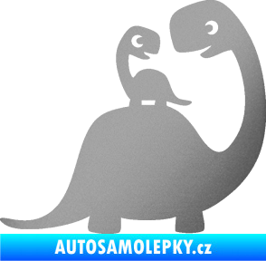Samolepka Dítě v autě 105 pravá dinosaurus stříbrná metalíza