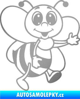 Samolepka Dítě v autě 106 pravá včelička stříbrná metalíza