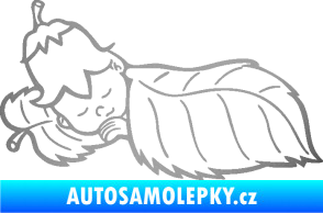 Samolepka Dítě v autě 107 levá spinká na lístečku stříbrná metalíza