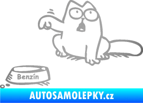 Samolepka Dolej benzín - levá stříbrná metalíza